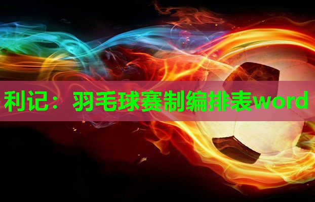 利记：羽毛球赛制编排表word
