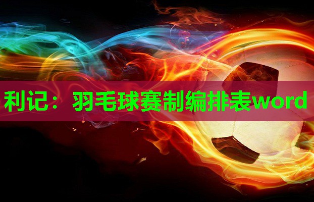 羽毛球赛制编排表word 羽毛球赛制编排表word